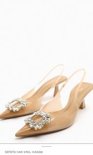 ZARA EMBELLISHED VINYL HIGH-HEEL SHOES