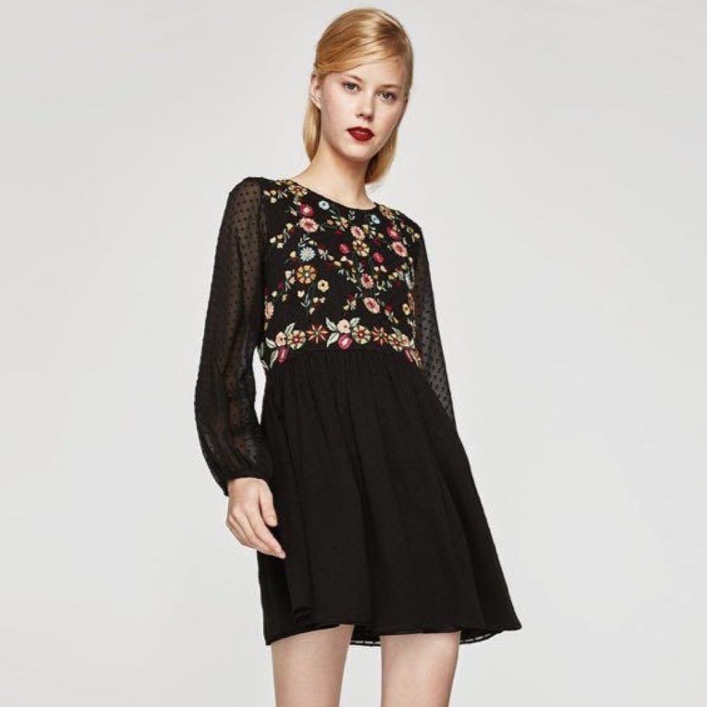 Dotted mesh outlet dress zara