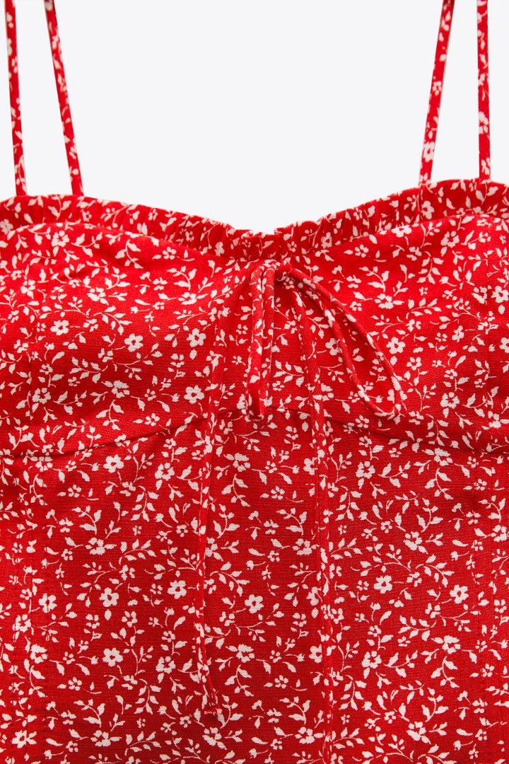 Zara Floral Print Corset Crop Top XS, Women's Fashion, Tops, Sleeveless