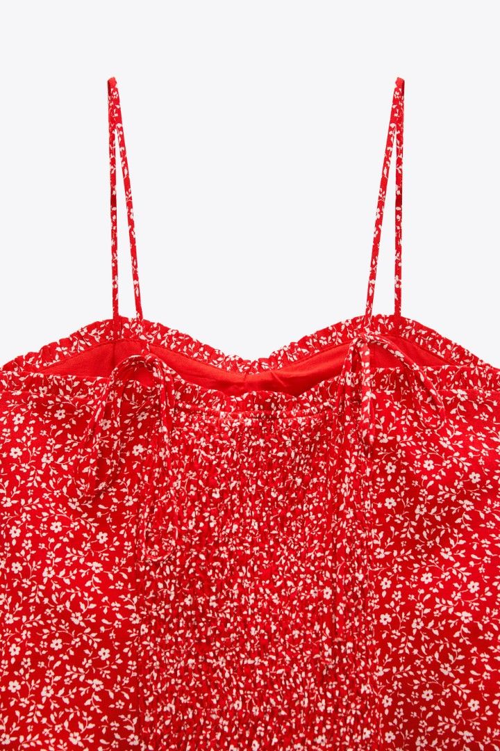 Zara Floral Print Corset Crop Top XS, Women's Fashion, Tops, Sleeveless