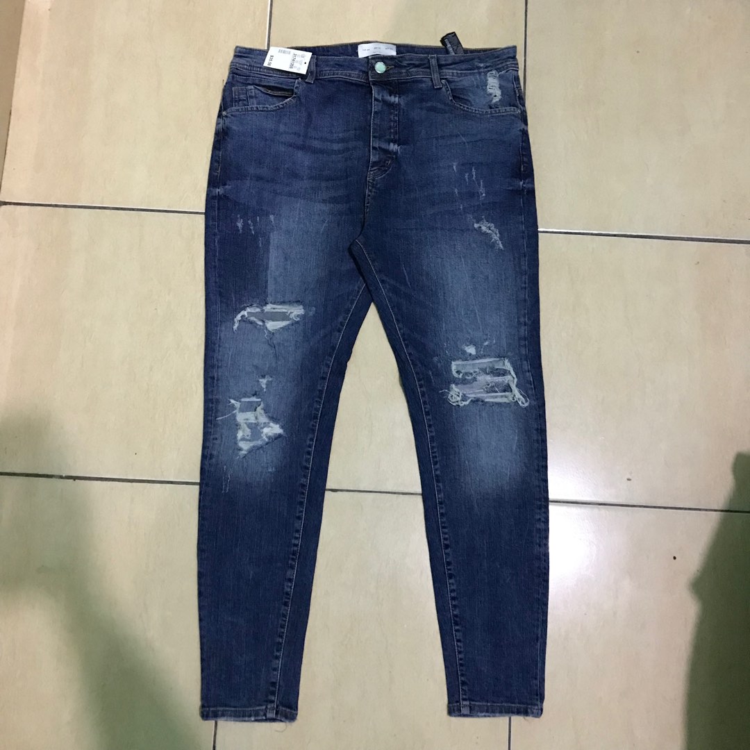 Zara man jeans ripped size 34, uniqlo giordano hnm guess selvedge on ...