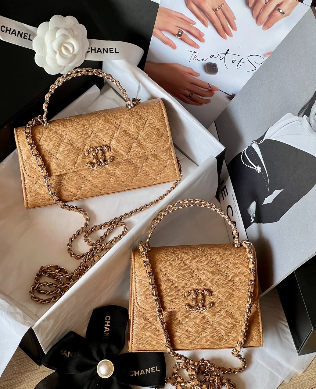 23P Chanel Kelly Handle Dark Beige Caviar Lghw, Luxury, Bags & Wallets on  Carousell