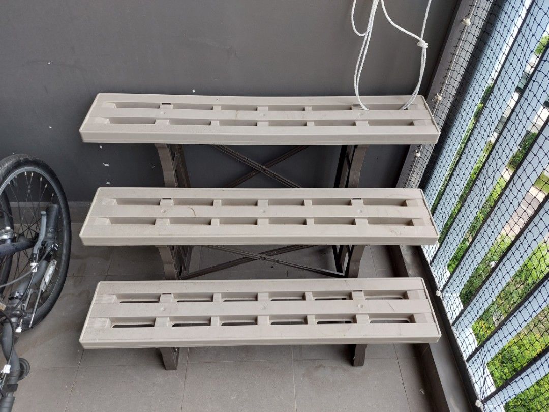3 shelf plastic plant stand, Furniture & Home Living, Gardening, Pots