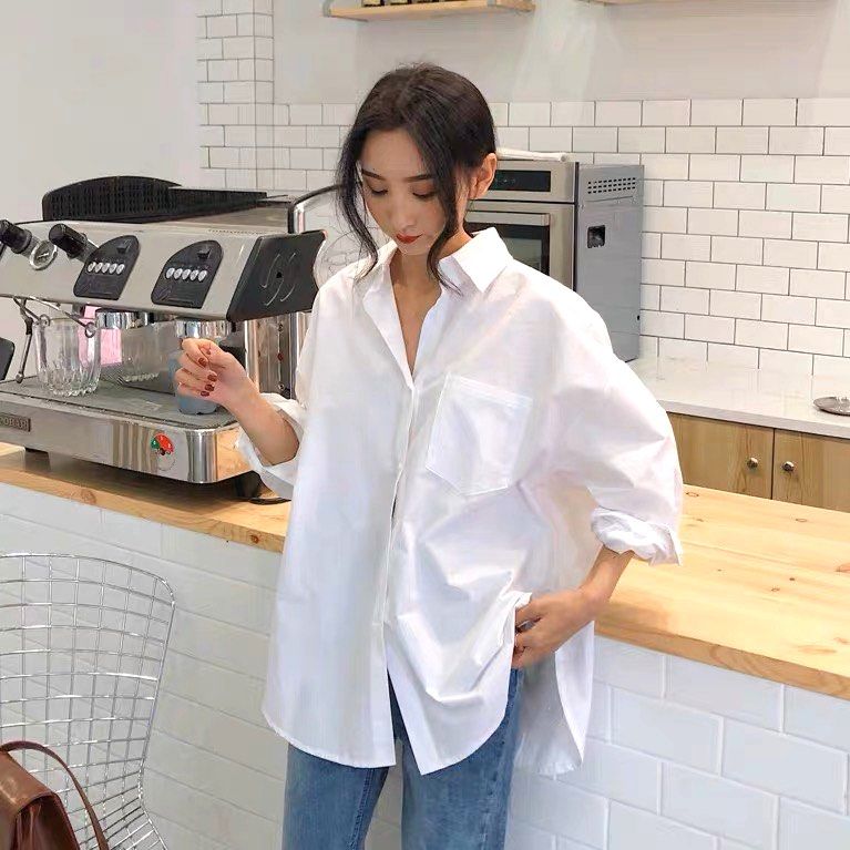 Korean style boyfriend sales shirt