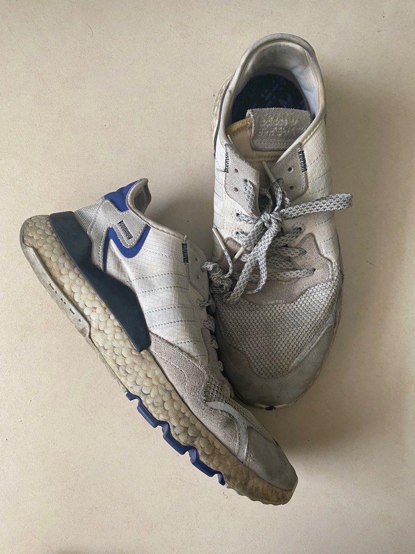 Adidas nite jogger clearance grey one active blue
