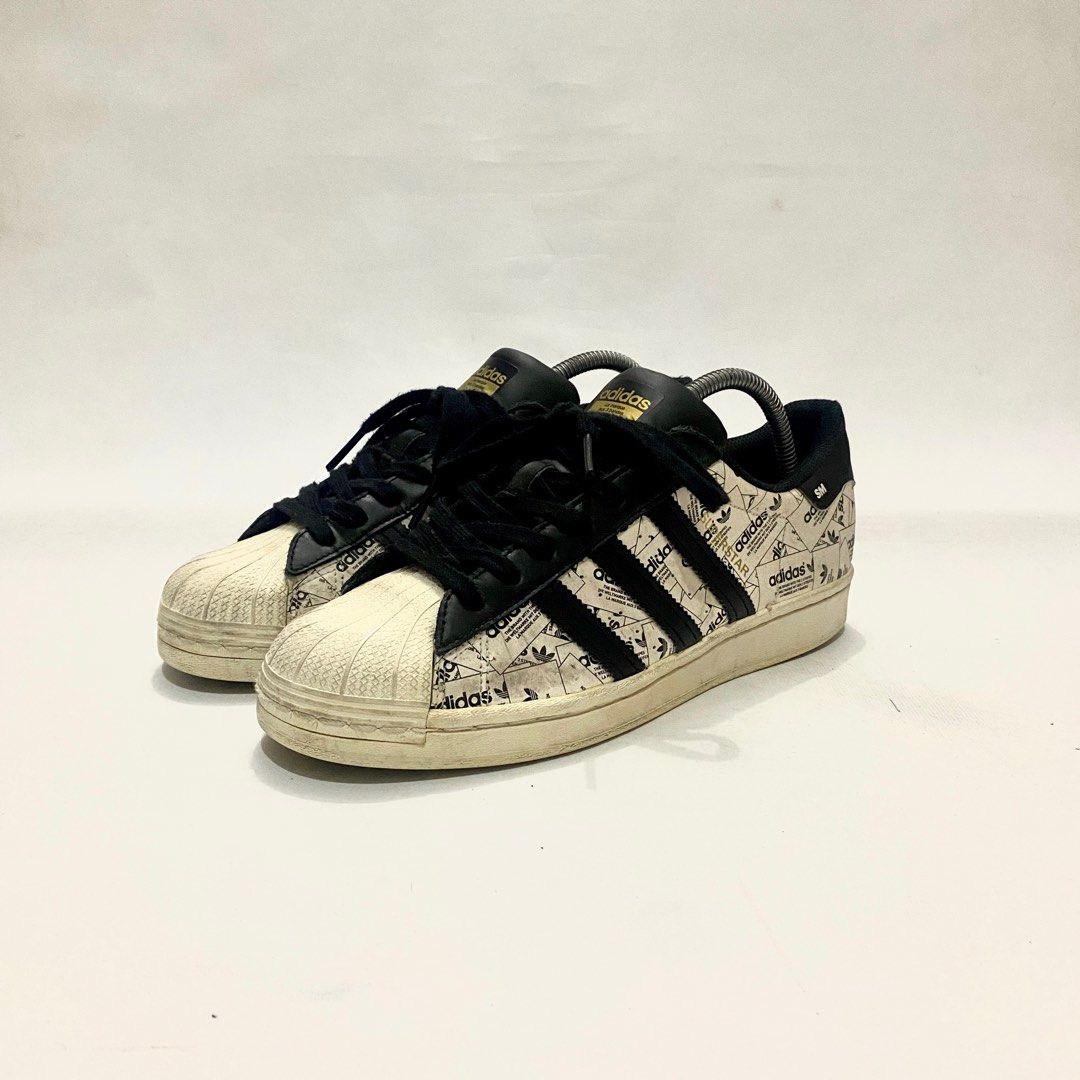 Adidas Superstar Reflective Label Collage, Fesyen Wanita, Sepatu di Carousell