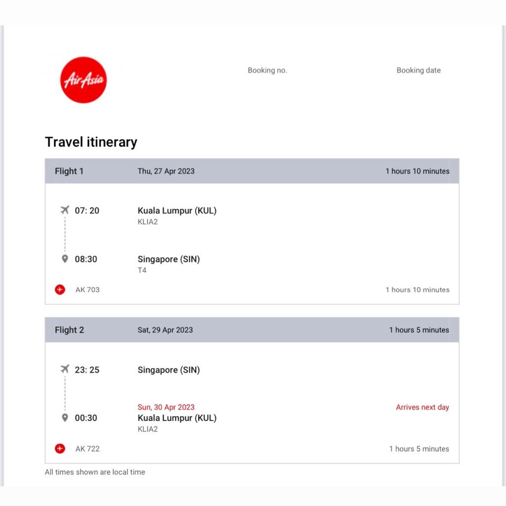 Airasia view itinerary clearance