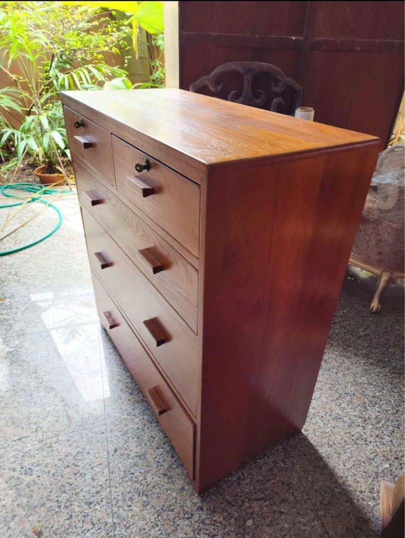 Antique Burmese teakwood chest of drawers, Furniture & Home Living
