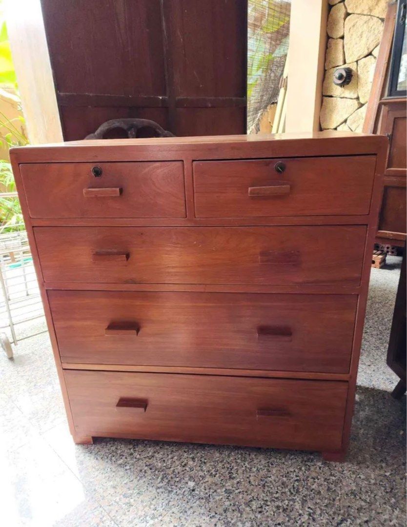 Antique Burmese teakwood chest of drawers, Furniture & Home Living