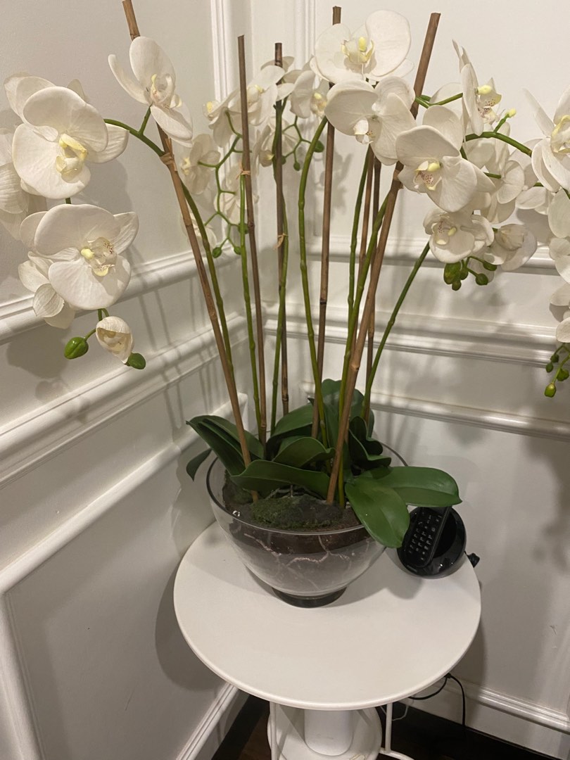 Artificial orchid centerpiece, Furniture & Home Living, Home Decor