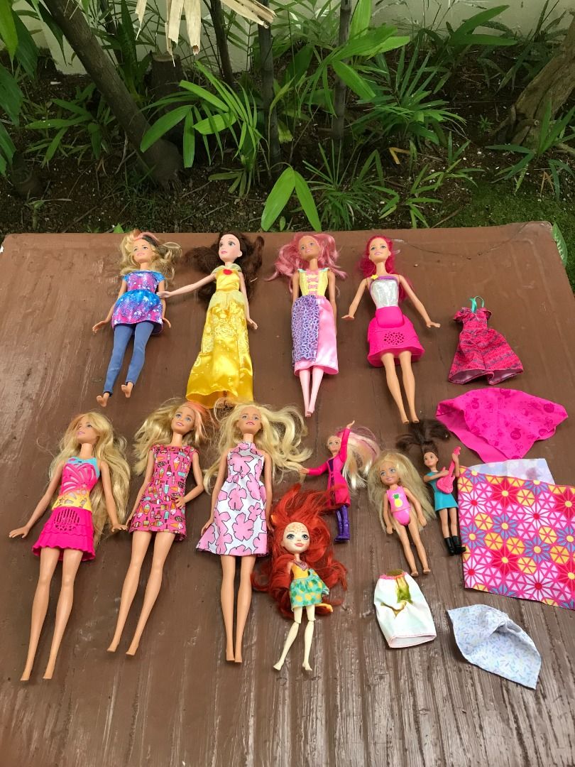 Barbie dolls. 10 each. In good condition. Spare clothings 3. Seldom use and in good condition