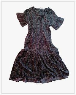 Black polka dotted dress mermaid style L-XL