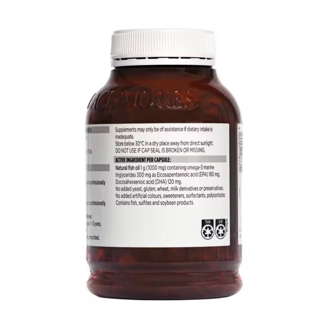 Blackmore Odorless Fish Oil 1000 mg 400 Capsules Contains DHA, EPA