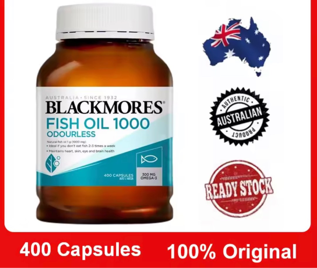 Blackmore Odorless Fish Oil 1000 mg 400 Capsules Contains DHA, EPA
