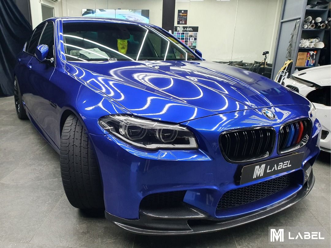 BMW F10 Full Vinyl Wrap - Gloss Metallic Cobalt Blue, Car Accessories ...