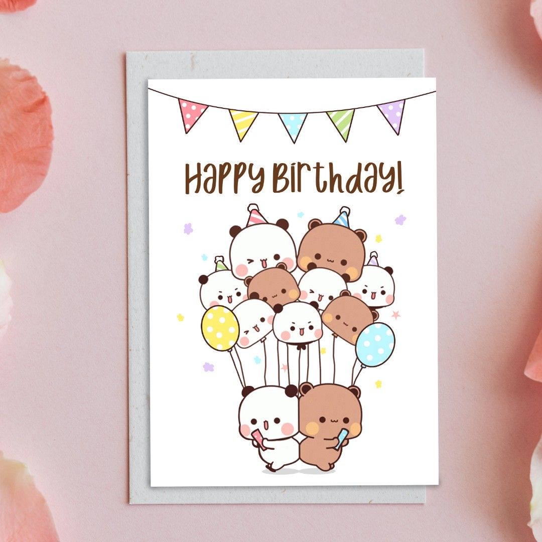 Bubu and Dudu cute cartoon birthday card, Hobbies & Toys, Stationery
