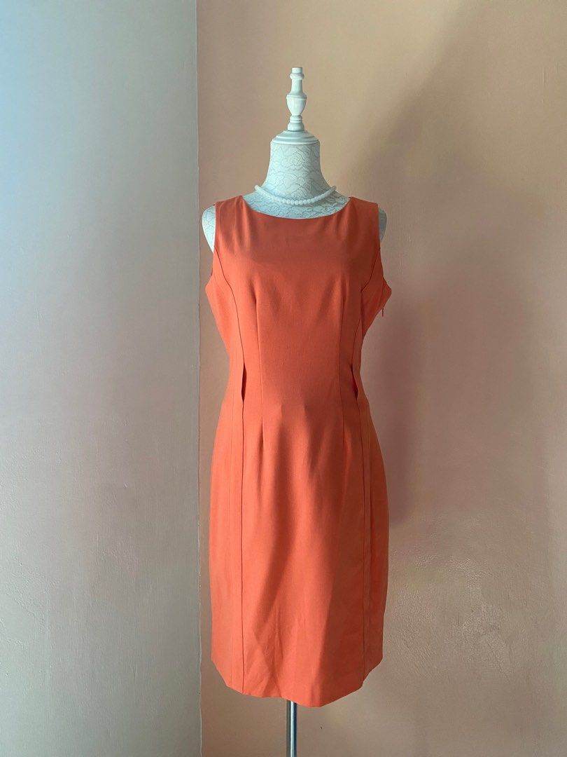Calvin klein orange dress hotsell