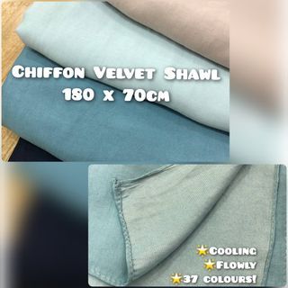 Chiffon Velvet Shawl 180cm x 70cm