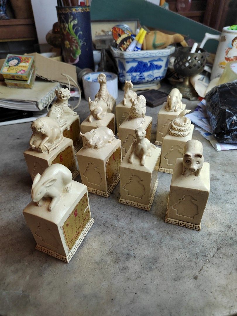 Chinese zodiac figurines 1 set complete, Hobbies & Toys, Collectibles & Memorabilia, Vintage