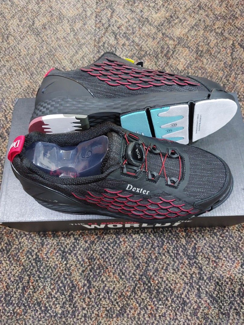 Dexter THE C9 BOA Knit Black Red Wide Width Bowling Ball Shoes
