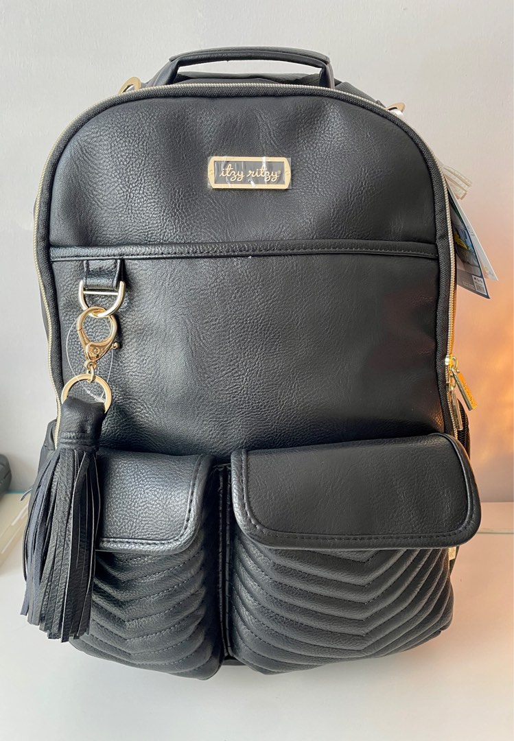 Diaper bag backpack itzy ritzy the Boss black and gold brand new ...