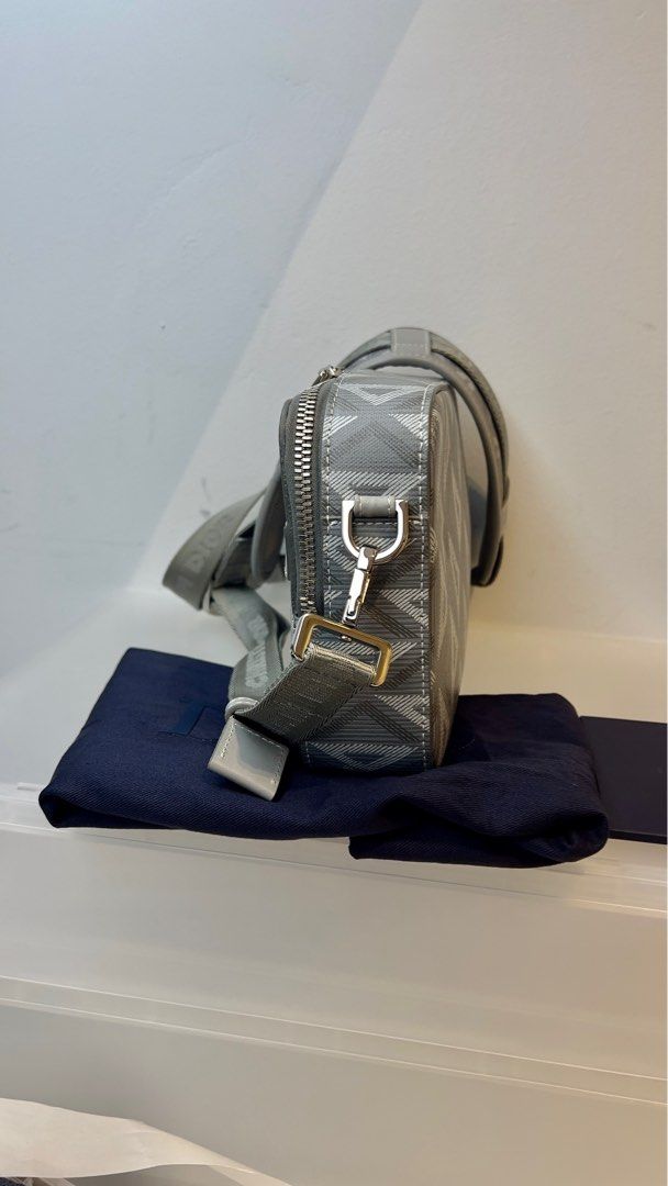 Safari Bag with Strap Navy Blue CD Diamond Canvas