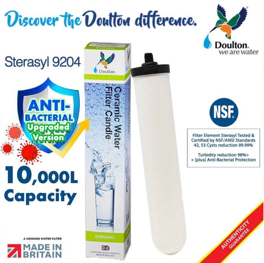 Doulton Sterasyl 9204 NSF Ceramic Water Filter Turbidity reduction 98