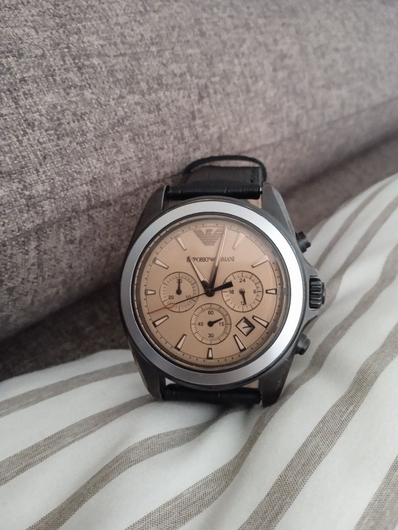 Emporio Armani AR6070 Sport Chronograph Bronze Dial Stainless Steel Case