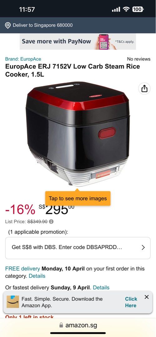 Europace Low Carb Rice Cooker, TV & Home Appliances, Kitchen Appliances