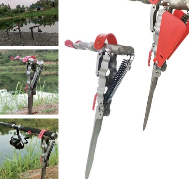 FREE DELIVERY! Automatic Spring Fishing Rod Holder Pole Stand for Ground  Without Cover