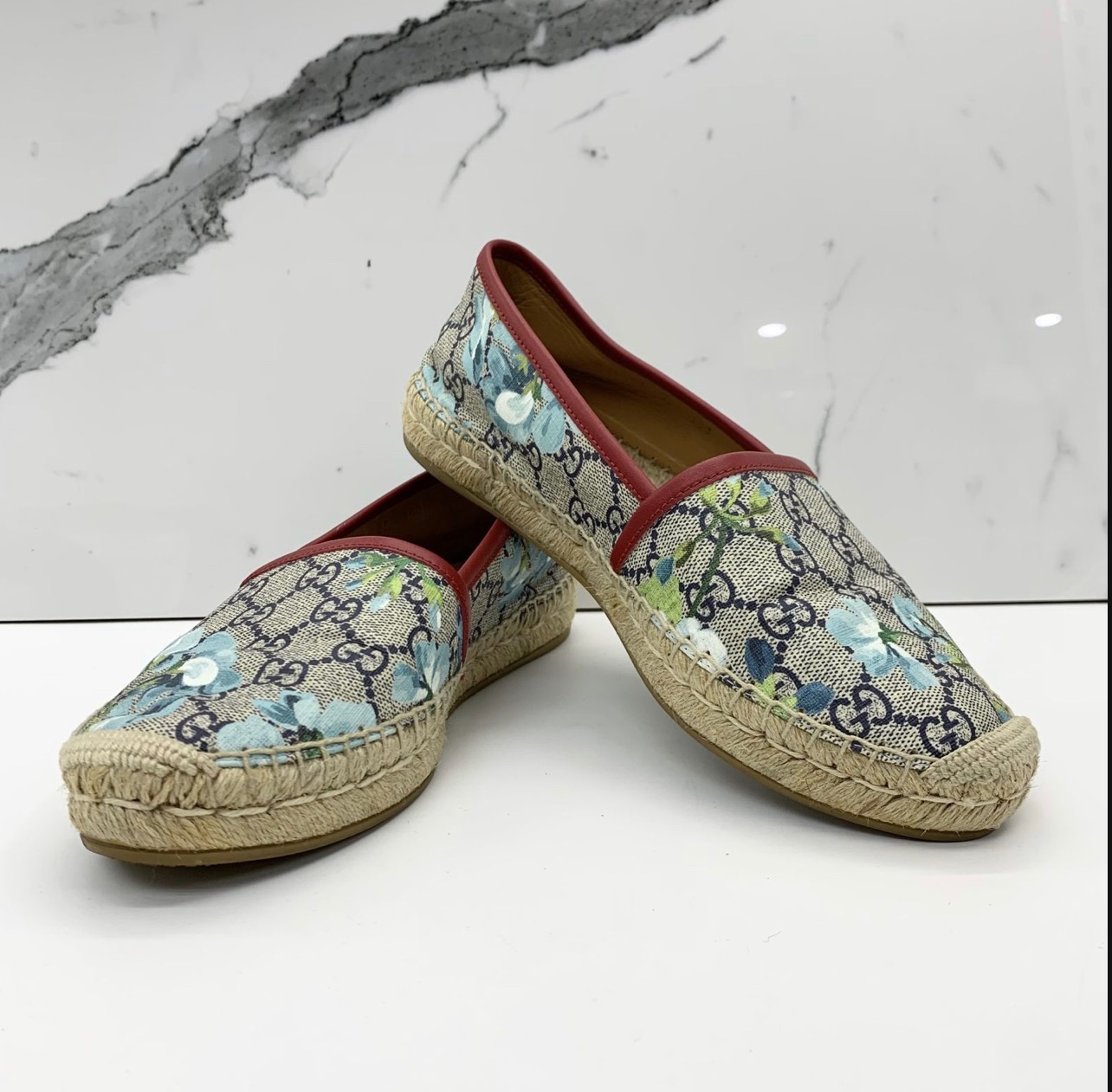 Gucci espadrilles blue 2024 blooms