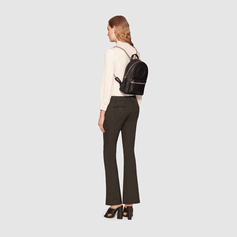 Soho leather chain backpack store