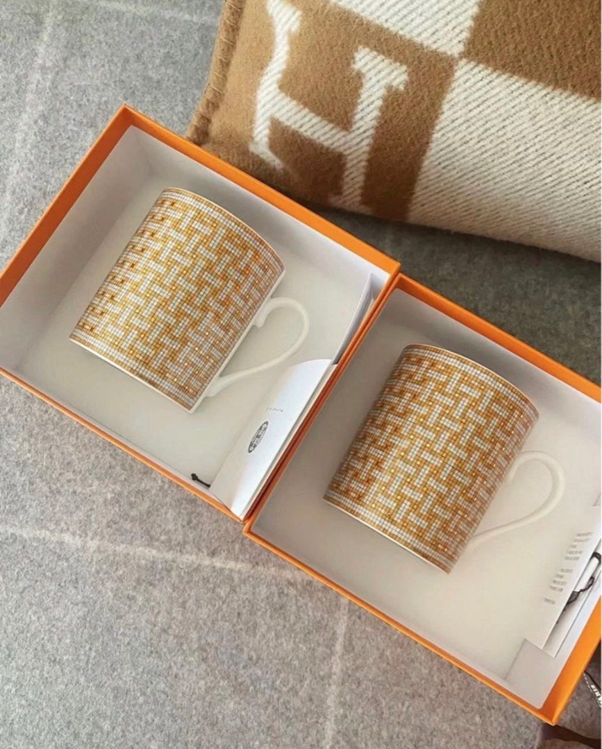Hermes Mug gold mosaic, Furniture & Home Living, Furniture, Other Home Furniture on Carousell