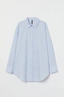 HnM Kemeja Oversize Biru Original