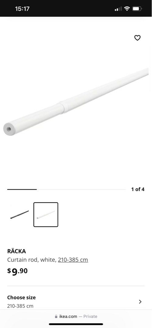 Ikea curtain rod., Furniture & Home Living, Furniture, Other Home