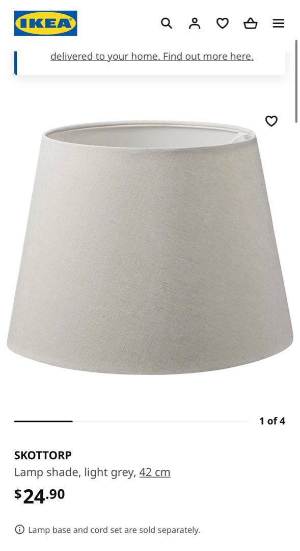 IKEA Lamp shade SKOTTORP, Furniture & Home Living, Lighting & Fans