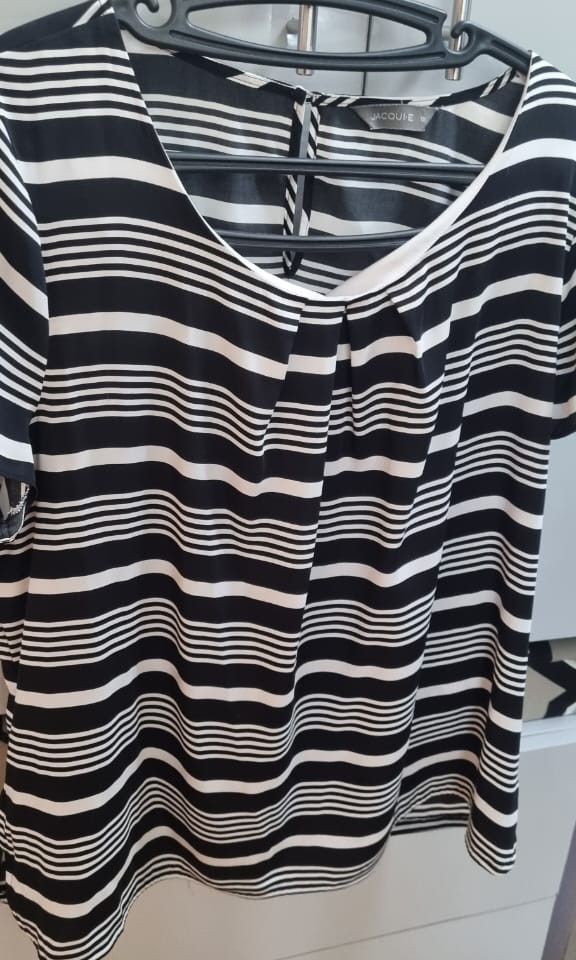 Jacqui E from australia top (Category: Blouses) located in Taguig. Submitted by rochev (Listing ID 1225177070, Image 3). Description: In great condition, office wear look Australia's loved brand Jacqui E. Minor snag on the top left which is barely noticeable because of the stripes style. Silky fabric..
