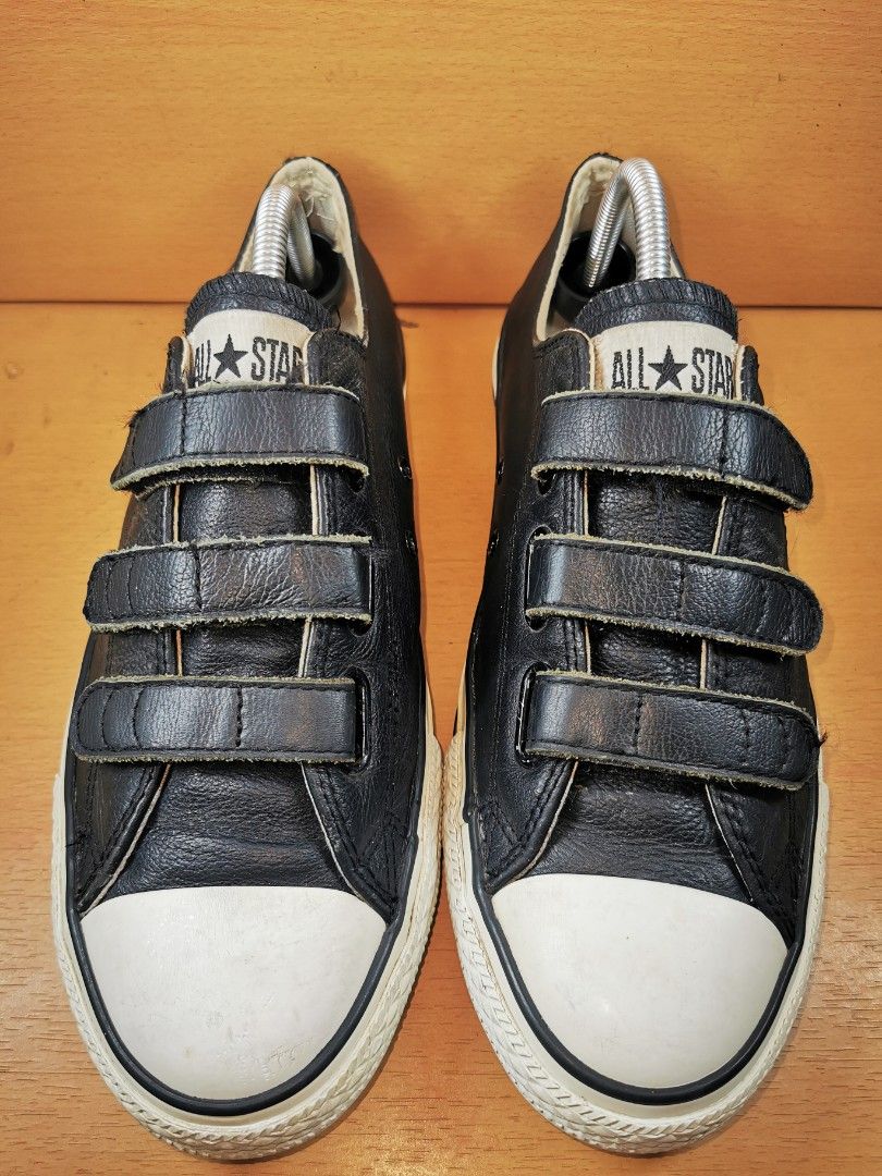 White leather 2025 converse velcro straps