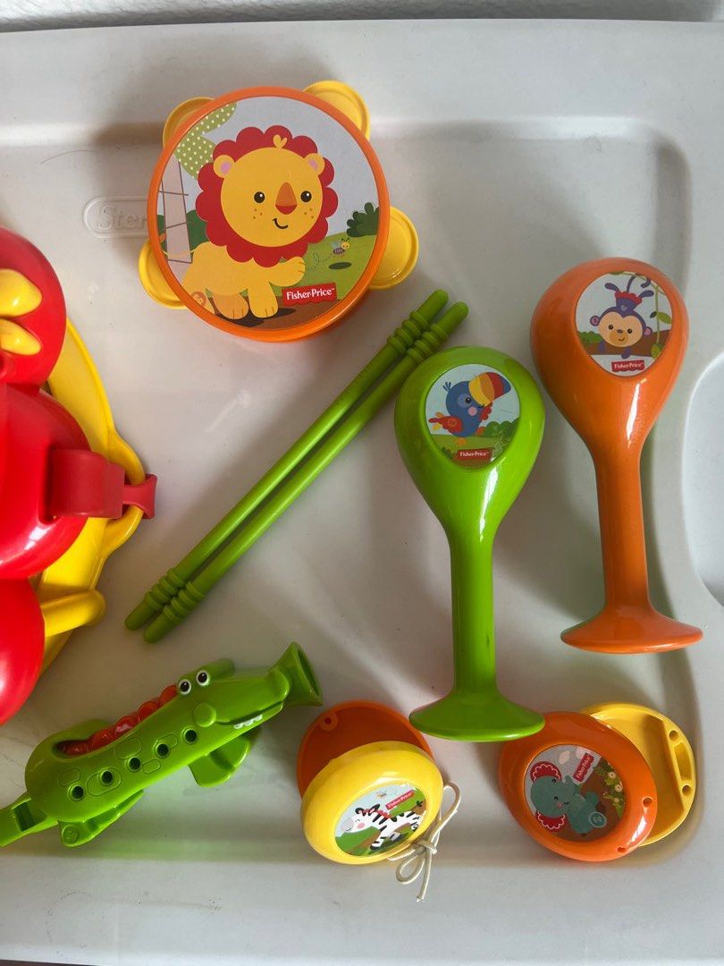Kids Toys Fisher Price Lion Musical Band Drumset Hobbies Toys