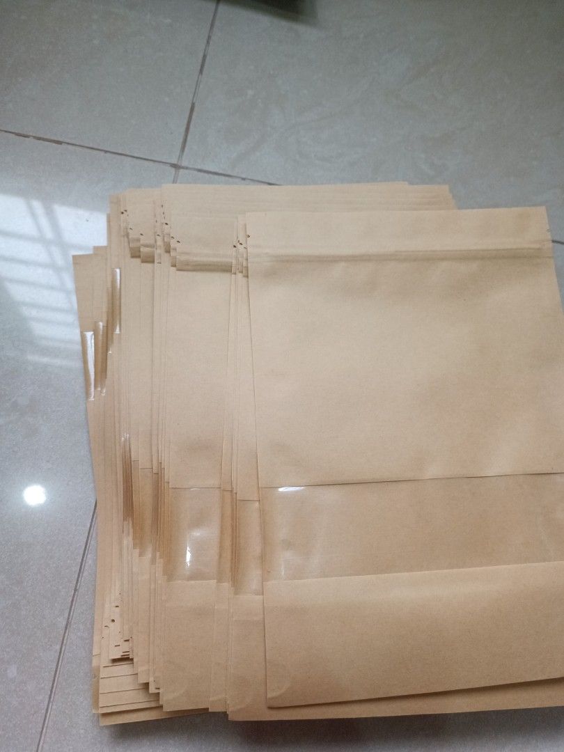 Kraft Paper Bag Zip Lock, Furniture & Home Living, Kitchenware