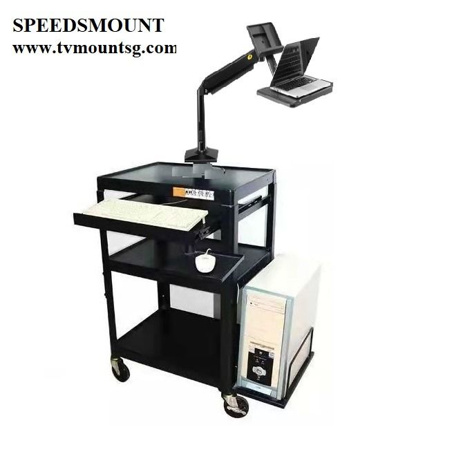 laptop monitor work station mobile cart with keybaord PC shelf ...