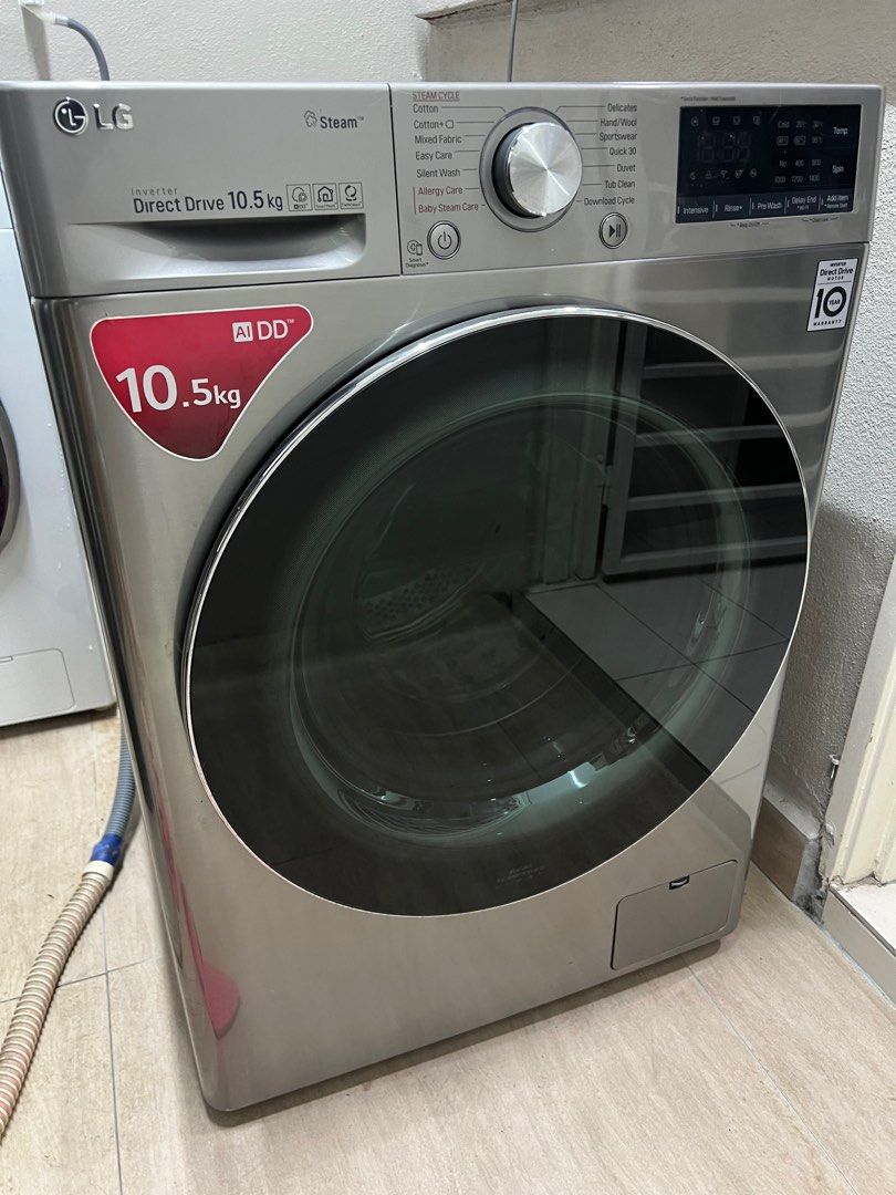 LG Front Load 10.5kg washer with Extend warranty, TV & Home Appliances