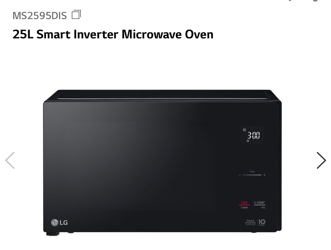 LG Microwave Neochef Smart Inverter, 25L, MS2595DIS, TV & Home