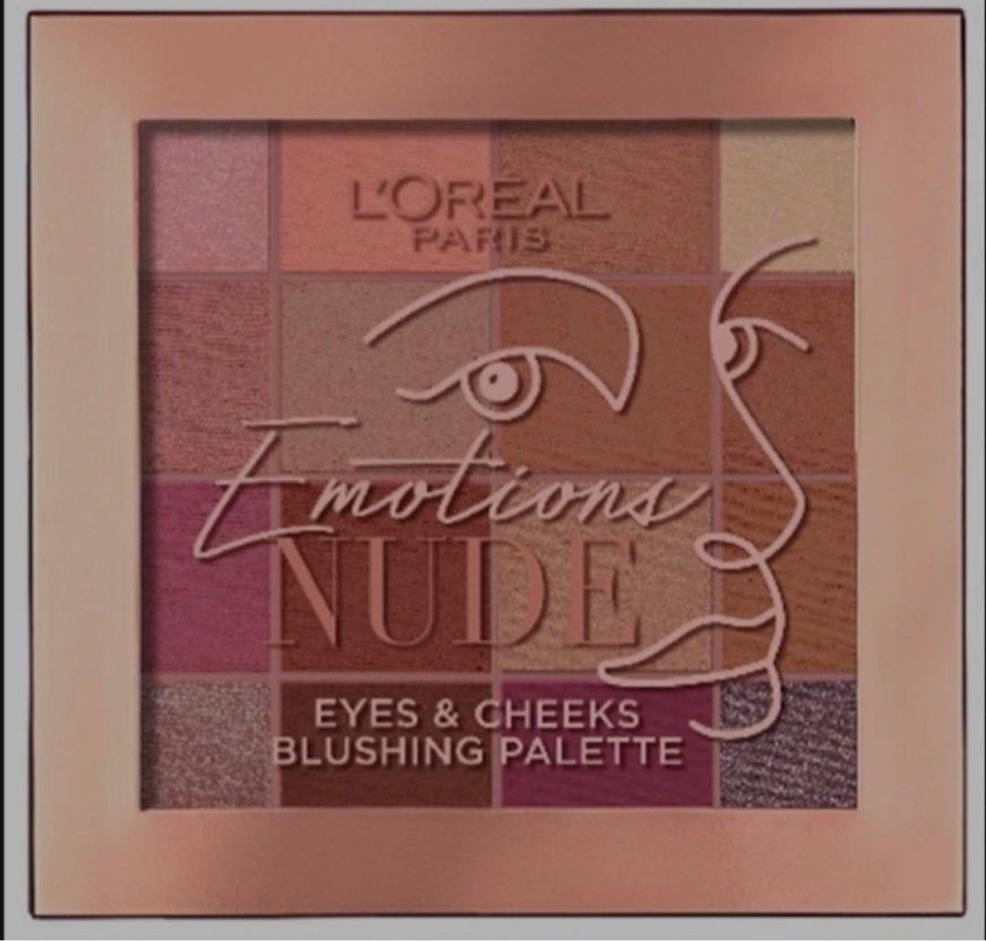 全新l oreal paris emotions nude 16色眼影胭脂盤 美容化妝品 健康及美容 皮膚護理 化妝品