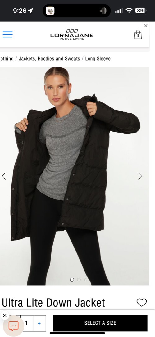 Lorna jane ultra lite down jacket deals