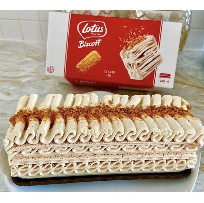 Lotus Biscoff Ice Cream Cake Inspired, Food & Drinks, Chilled