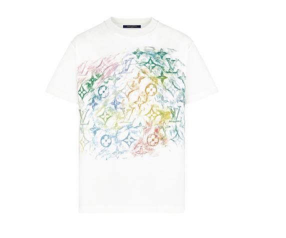 LOUIS VUITTON 1A8GUS FRONT PRINTED PASTEL, Men's Fashion, Tops & Sets,  Tshirts & Polo Shirts on Carousell