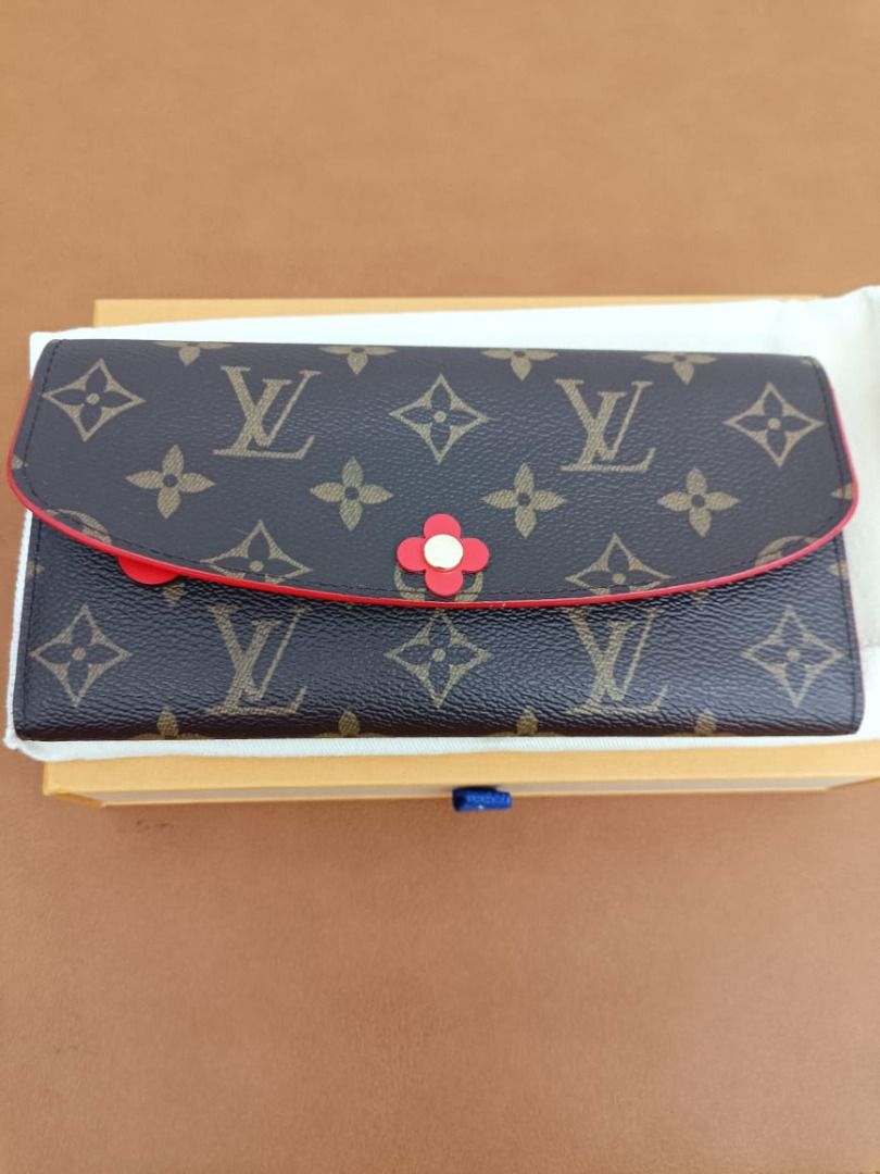 Louis Vuitton Navy Blue/Red Monogram Empreinte Leather Emilie Bloom Flower  Wallet Louis Vuitton