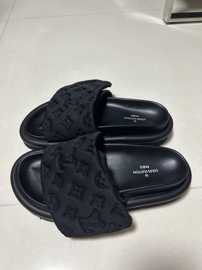 Pool pillow cloth sandals Louis Vuitton Black size 36 EU in Cloth - 37522034