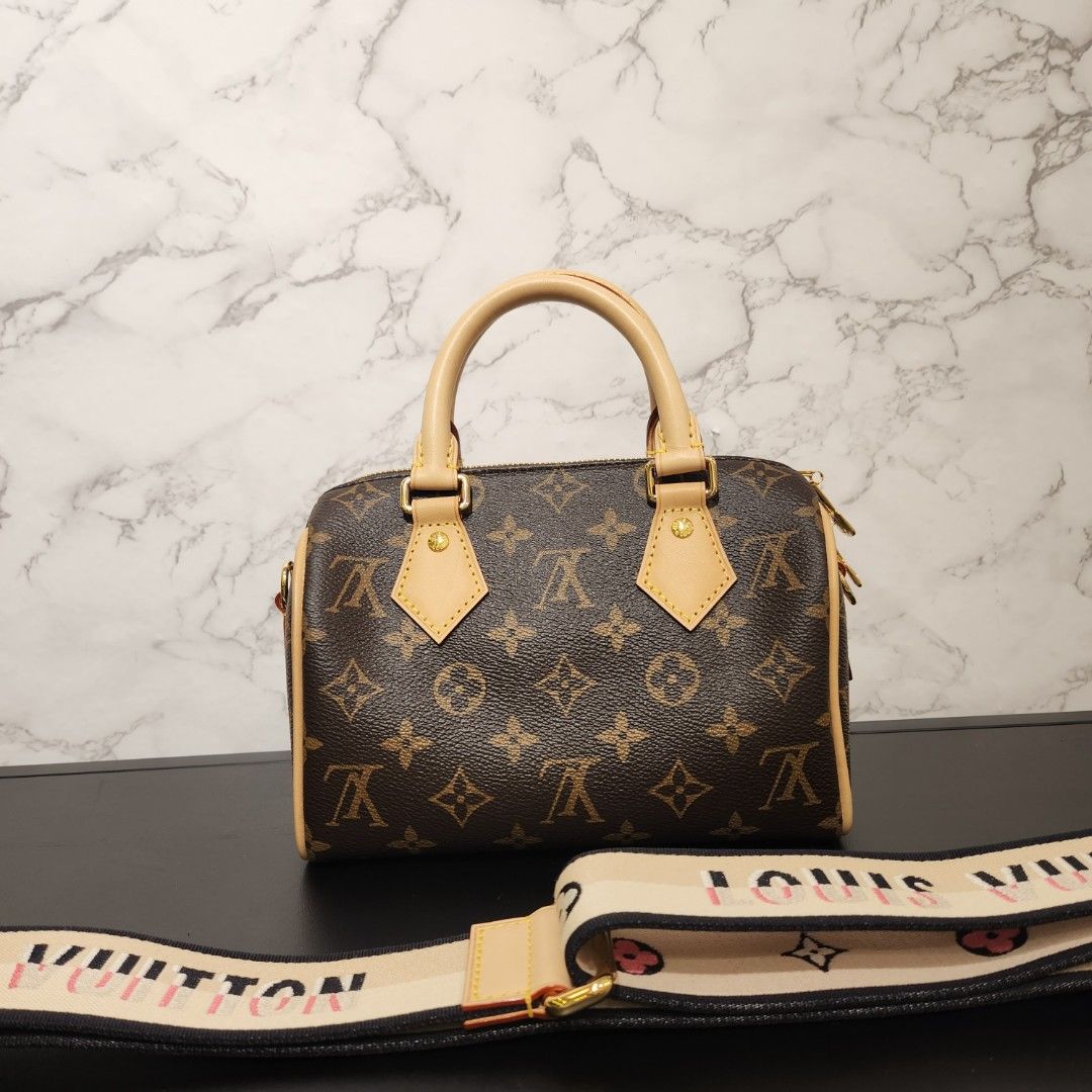 Louis Vuitton Speedy 25 Hand Bag M20852 Crossbody Black Monogram Auth New  proof